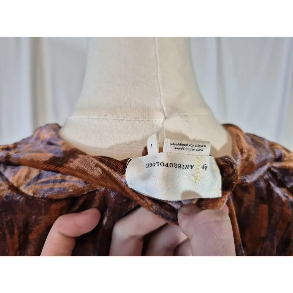Anthropologie Esme Velvet Rust Kimono Jacket Small - Picture 11 of 11